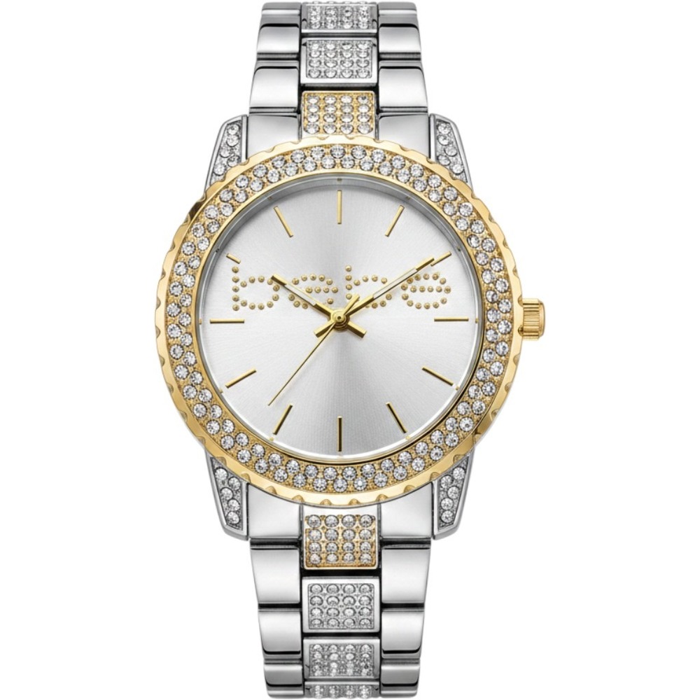 Bebe Womens Two Tone Crystal Bezel Watch Silver Gold BEB50188BU